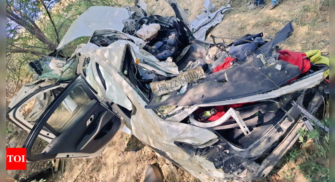 Greater Noida: Man dies as overspeeding BMW falls off Yamuna Expressway | Noida News