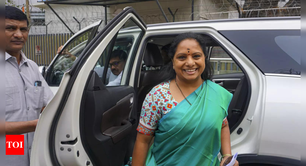 Delhi liquor policy case: BRS MLC K Kavitha walks out of ED office after 10 hours of grilling, summoned again on Tuesday | Hyderabad News